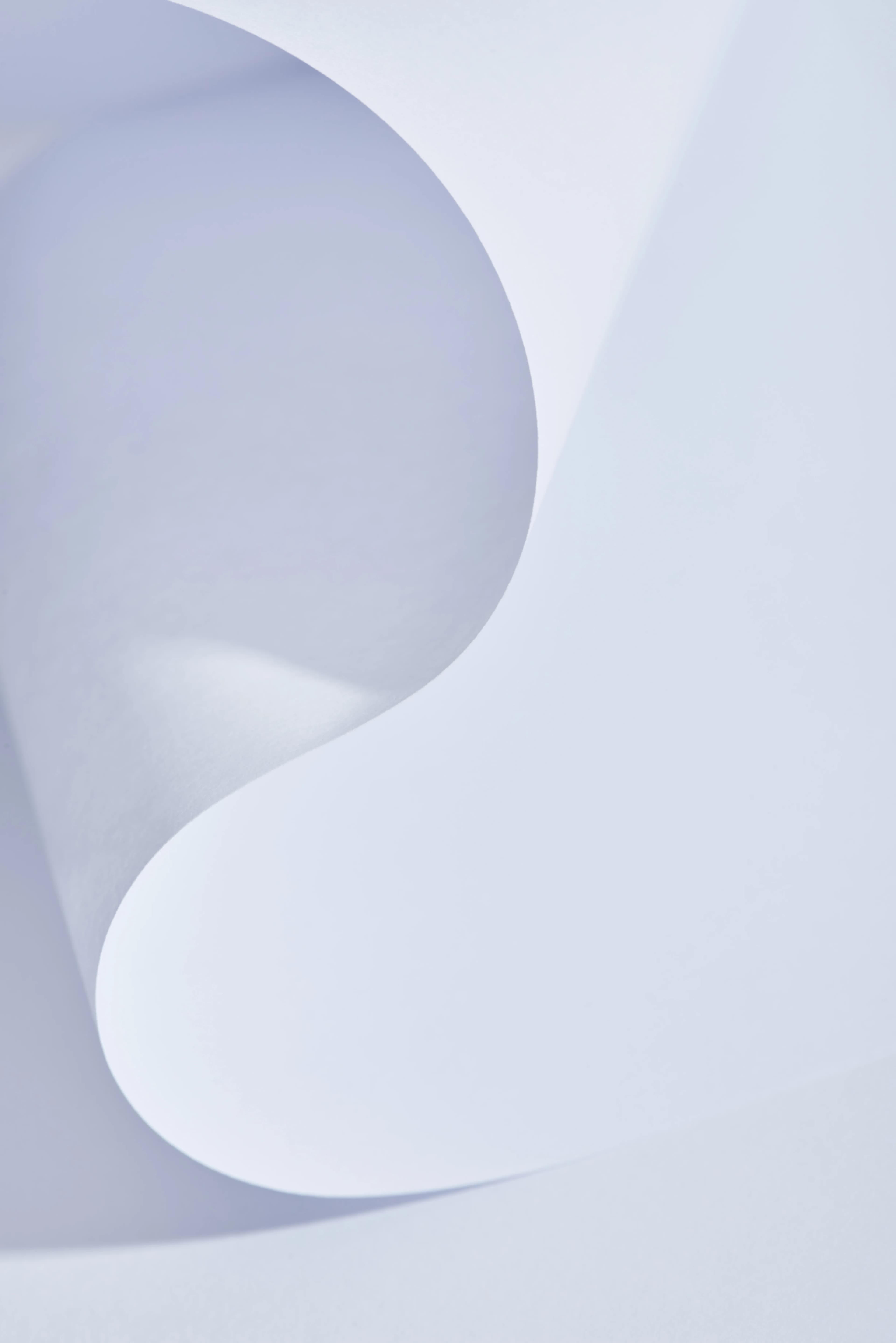 A curved sheet of white paper with soft shadows.